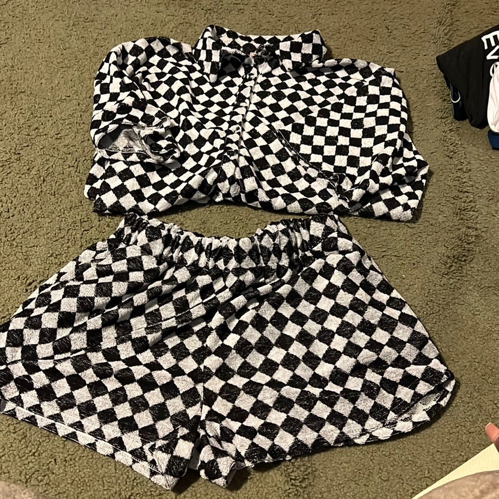 Checkered shorts set